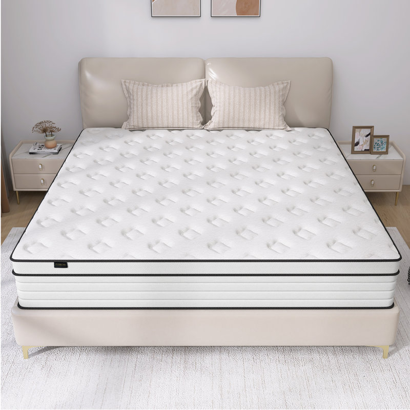 Medium Pocket Spring Mattress Hybrid Mattress, Queen, 14"