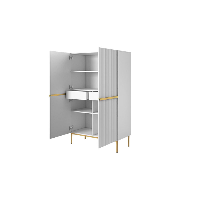 Alessja 2 Door Manufactured Wood Wardrobe, White/Gold