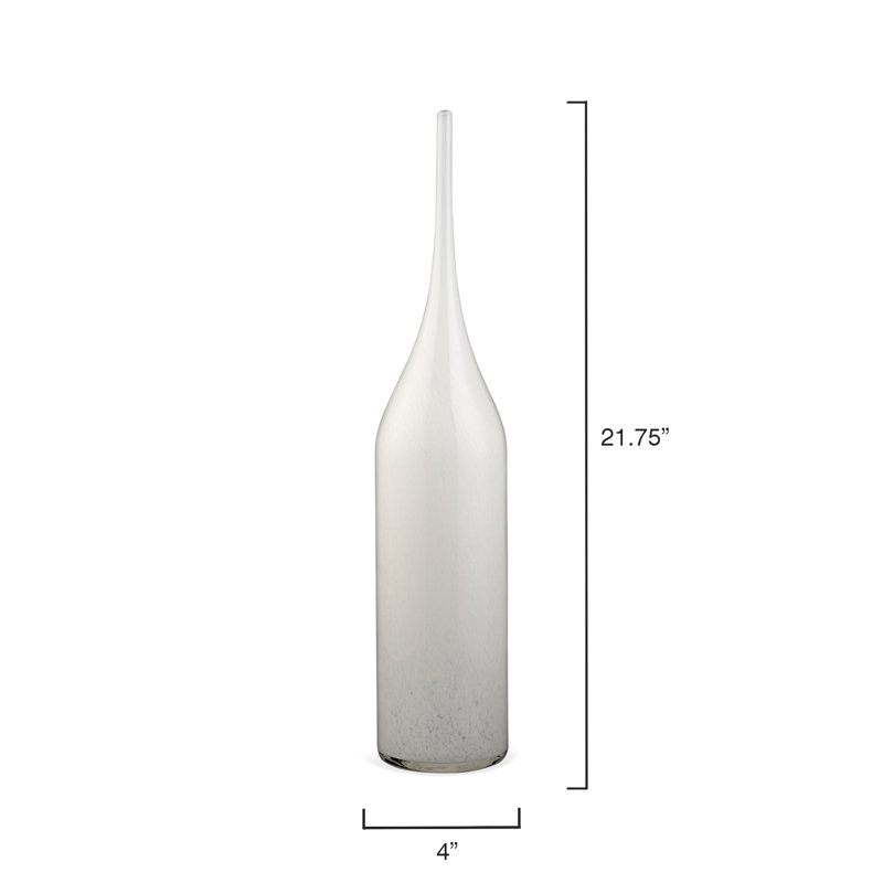 Handmade Glass Table Vase, White