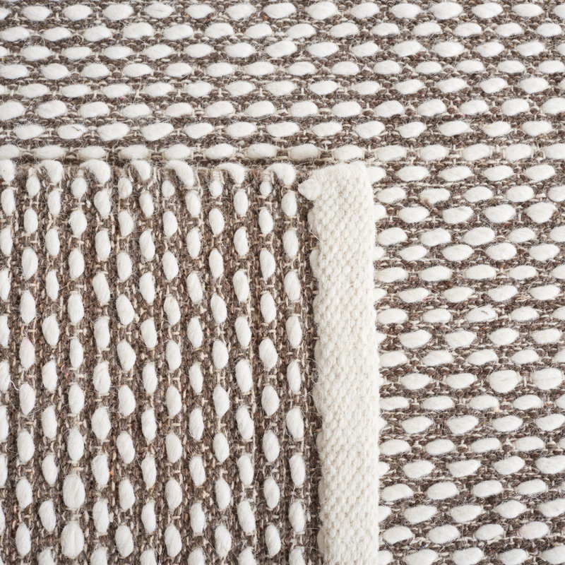 Vermont Flat Weave Wool/Cotton Rug in Brown, Rectangle 5' x 8'