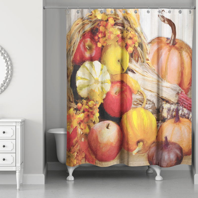Rideau de douche simple automne cornucopia
