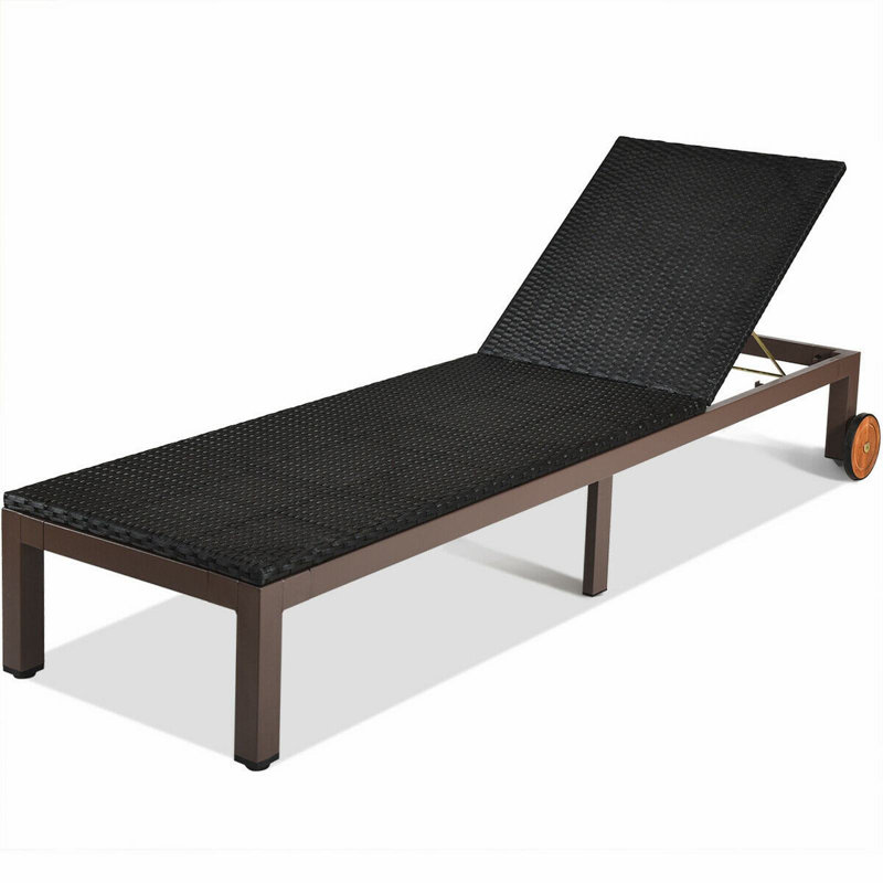 Outdoor Chaise Lounge , Cushion Included, Turquoise