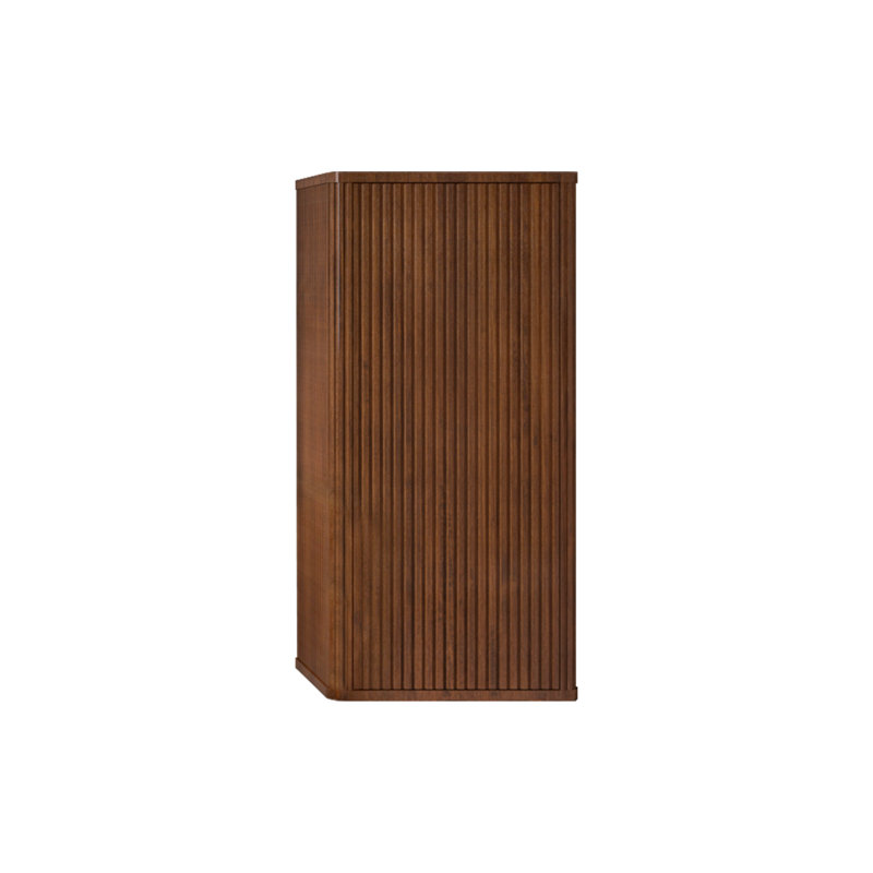 Declan Striped Wall-Mounted Floating Bathroom Storage Cabinet, Dark Oak