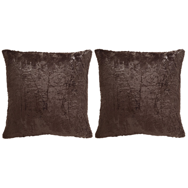Feather Throw Pillow, 24" x 24", Truffle