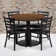 Neelam 36'' Round Laminate Table Set with Round Base and 4 Ladder Back Metal Chairs