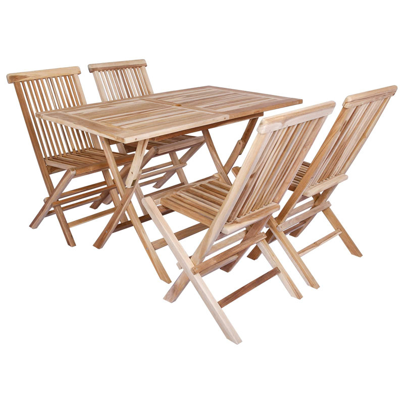 Solid Wood Patio Dining Set Table,, 4