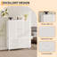 15 Drawer Dresser for Bedroom, Tall Chest of Drawers with 3-Size Fabric Bins, Steel Frame Storage Cabinet Organizer with Sturdy Wood Top, White Storage Tower for Closet Hallway Living Room