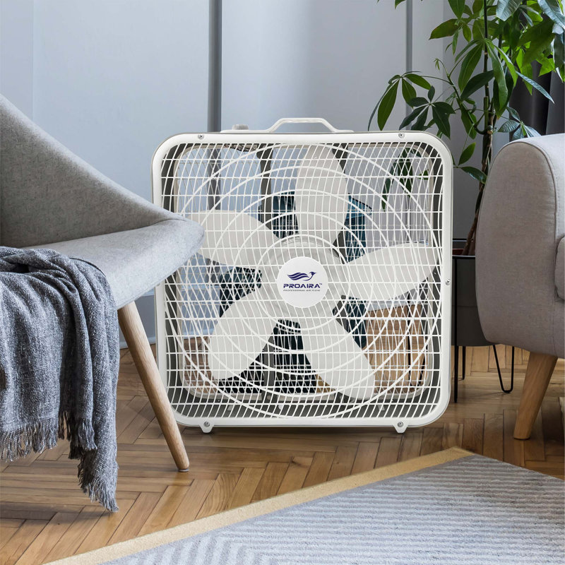 20" Box Fan With 3 Speed Control And Carry Handle