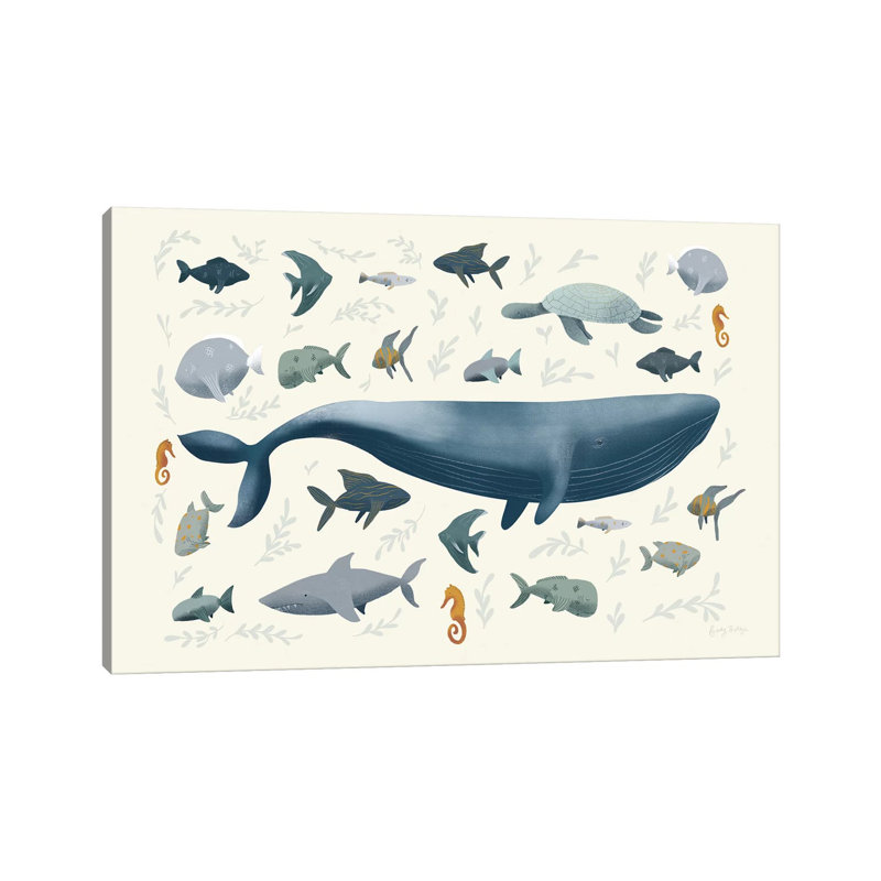 Ocean Life by Becky Thorns - Wrapped Canvas Print, 66.04 cm H x 45.72 cm W x 1.91 cm D