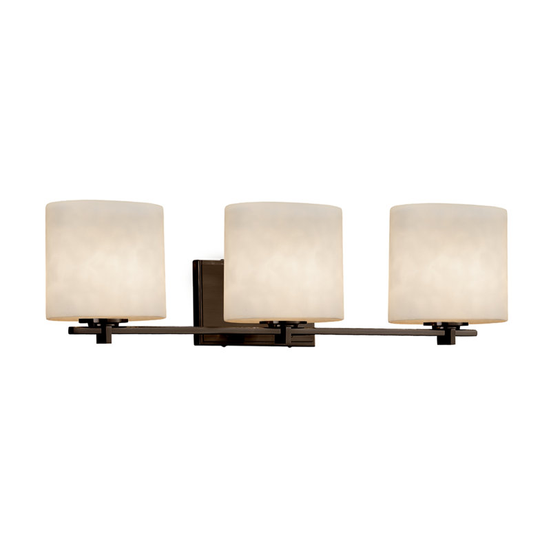 Éclairage pour salle de bain 3 lumières Brey, Bronze foncé
