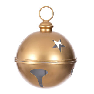 Rustic Holiday Brass Bells with Wooden Clapper