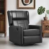 Recliner Chair, 360 Swivel Rocker Chair for Adults, Elegant Rocking Recliner Chair for Small Spaces, Upholstered Leather Glider Recliner Nursery Chair for Living Room, Nursery