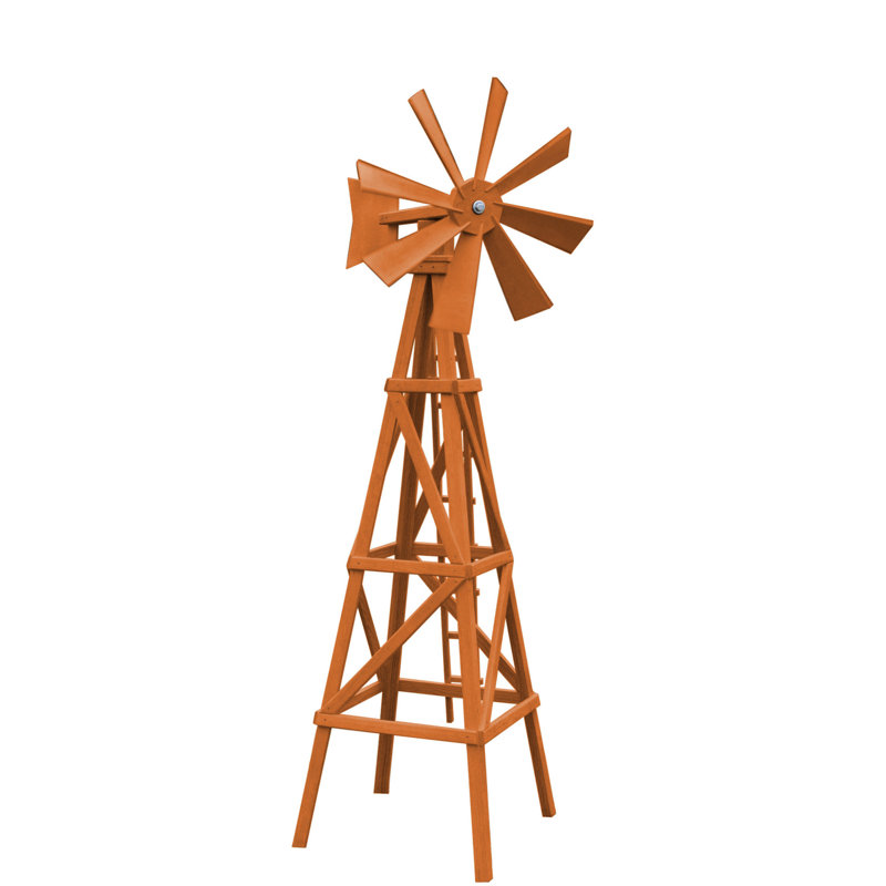 Emerson Weather Resistant Wood Windmill, Redwood