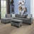 3-piece Linen Sectional Sofa-2007906085-2007906075