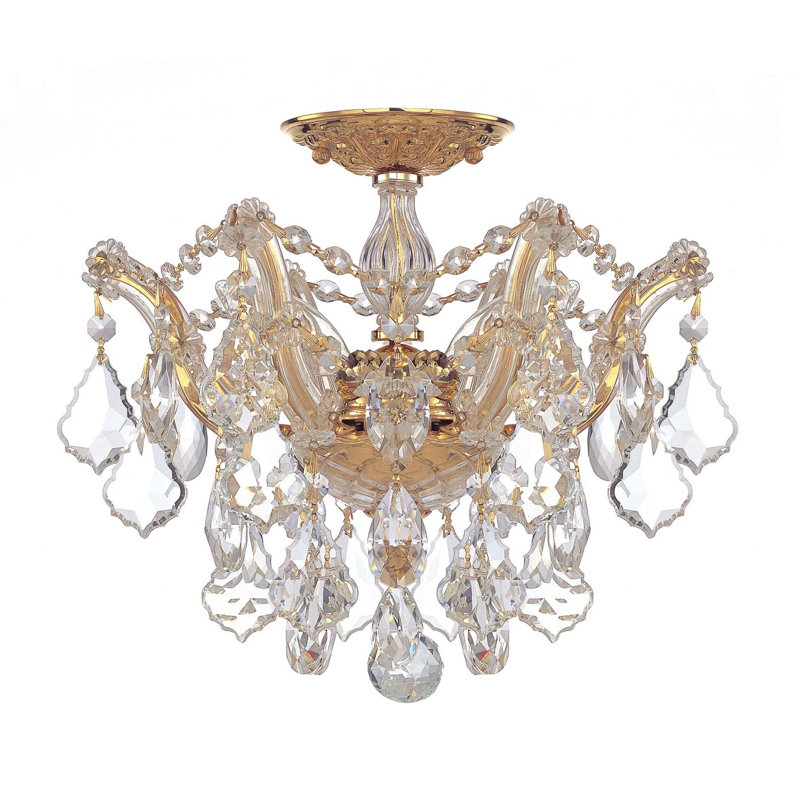 Weekes Semi Flush Mount, Hand Polished, Polished Gold