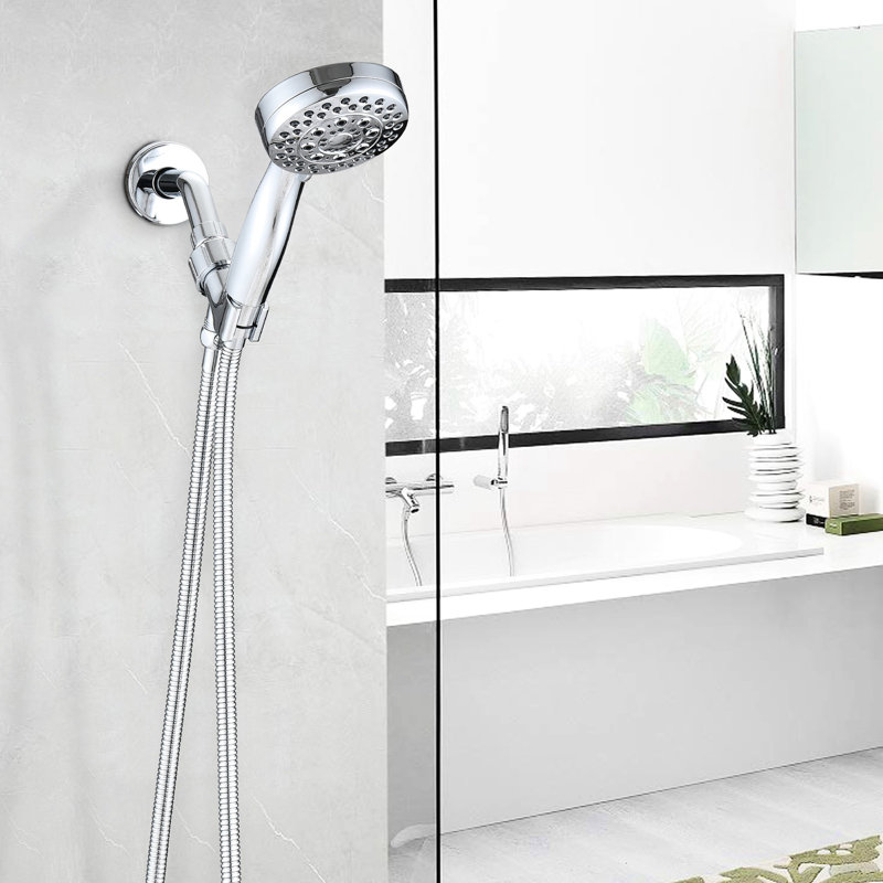 High Handheld Shower Head, 5 Modes, , Abs Construction Head Mode Shower, , Crafted, Silver
