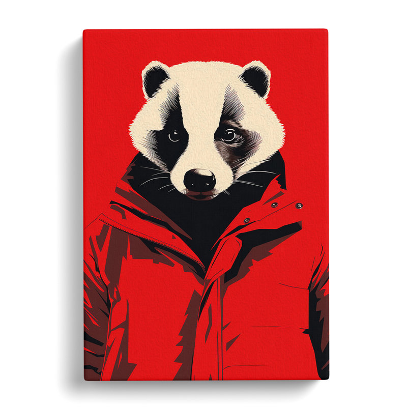 Badger Minimalism - No Frame Print, 50cm H x 35cm W x 3cm D