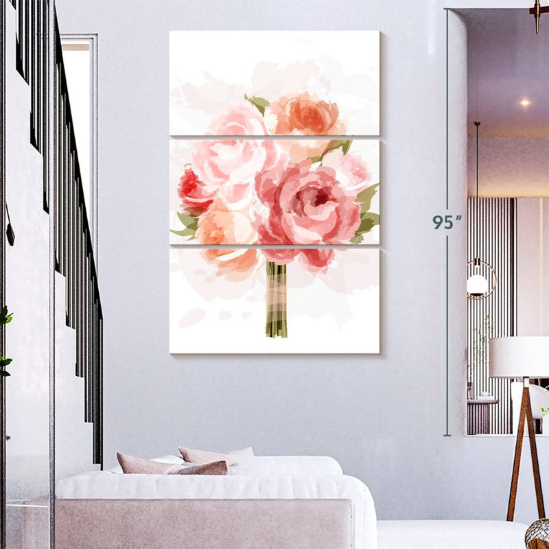 Bouquet de roses, H 23 po x l 14 po