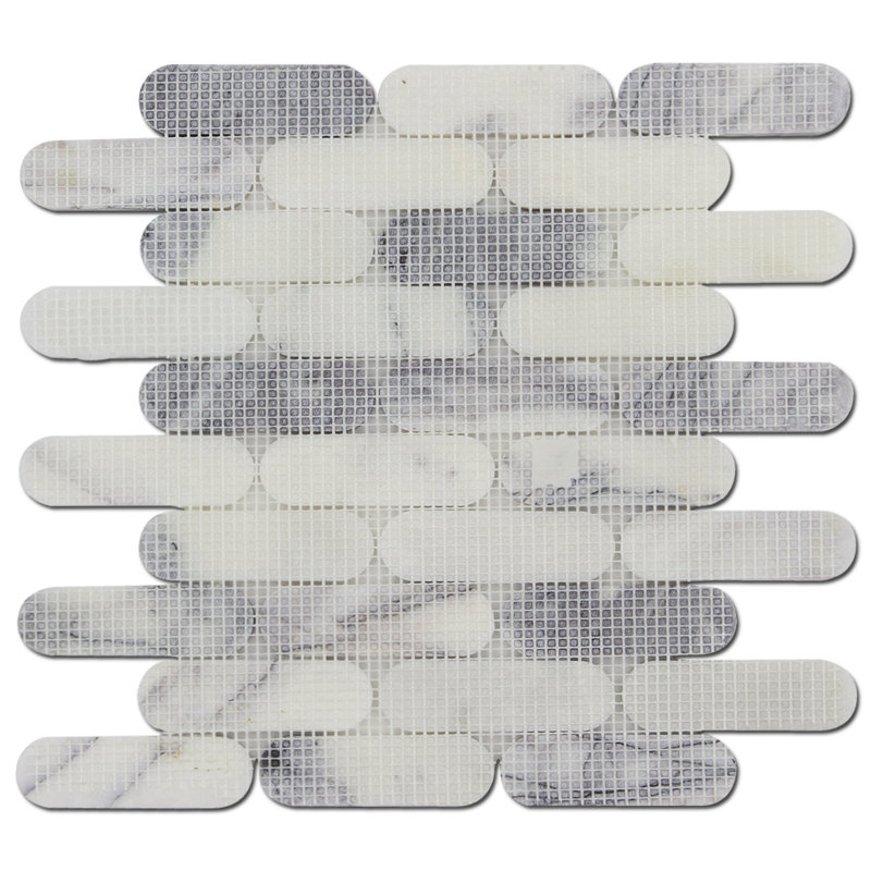1.05" x 4" Straight Cut Natural Stone Mosaic Sheet Subway Tile
