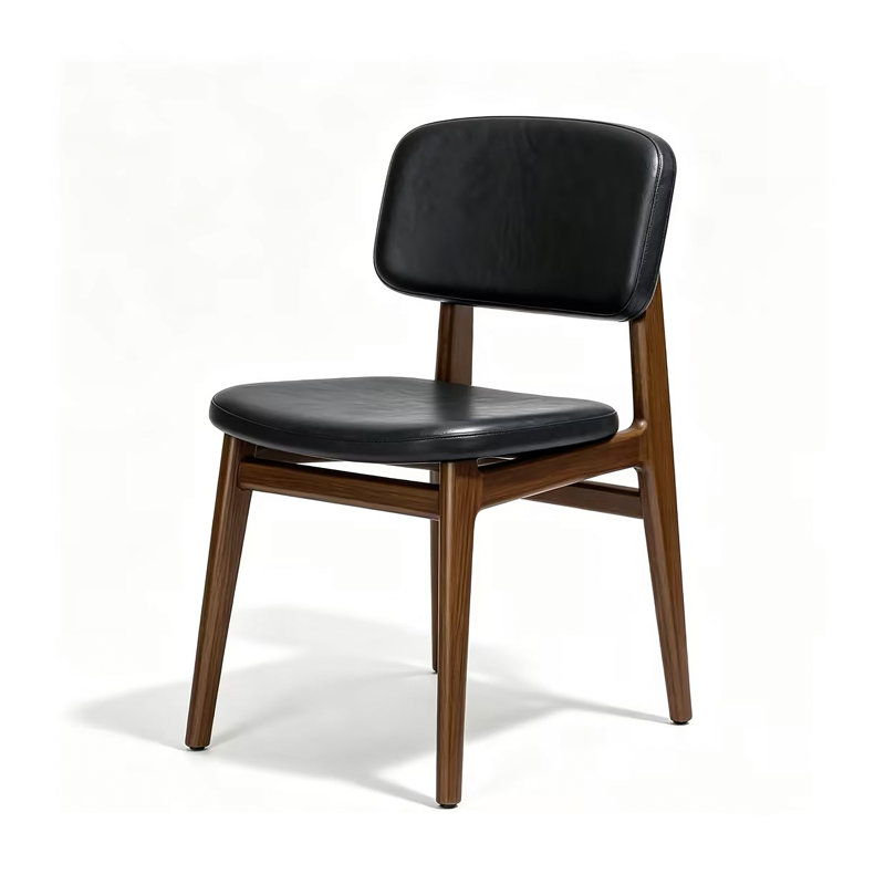 Chaise rembourrée en bois de frêne Paros, Cognac