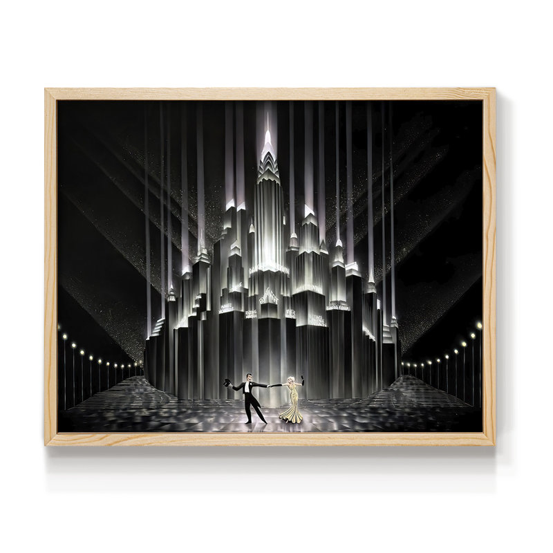 Two for Tonight -Framed Print - Restickable, 8" H x 10" W, Natural