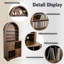 Armoire audio arquée Mid-Century, rangement pour disques vinyles avec portes et support pour tourne-disque