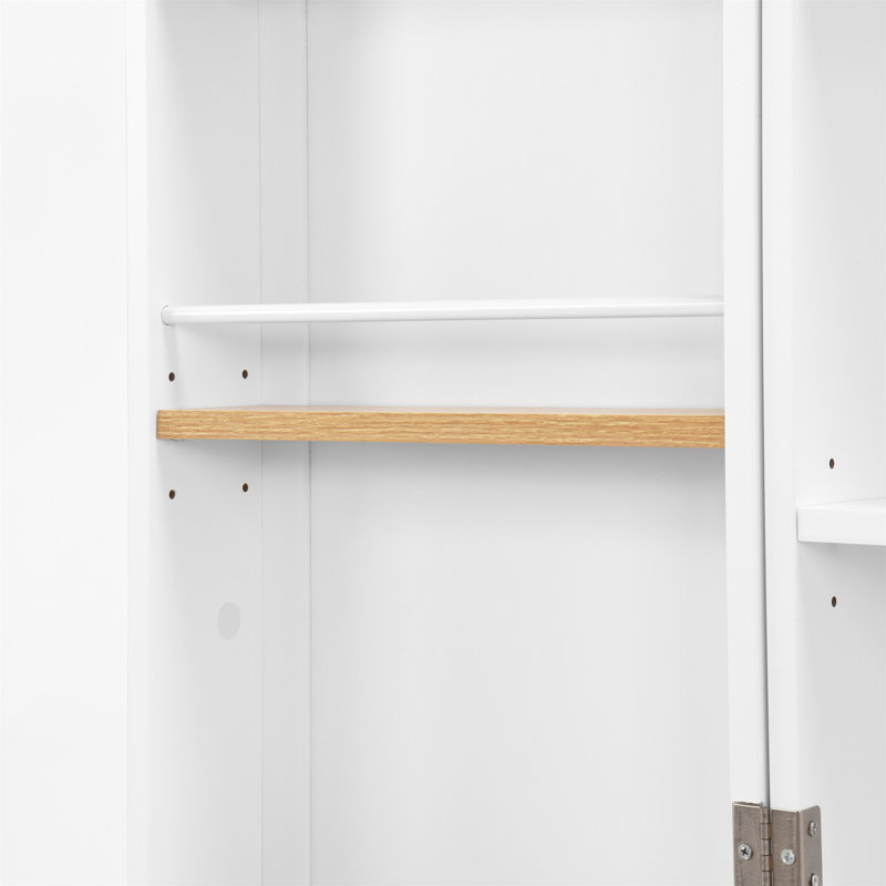 Armoire de cuisine blanche avec portes et tablettes réglables Buffet autoportant pour cuisine