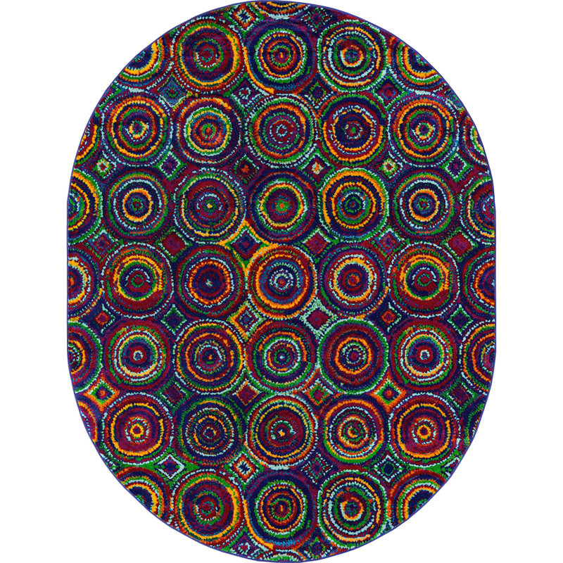 Malaija Geometric Indoor Rug, Oval 7'10" x 10'