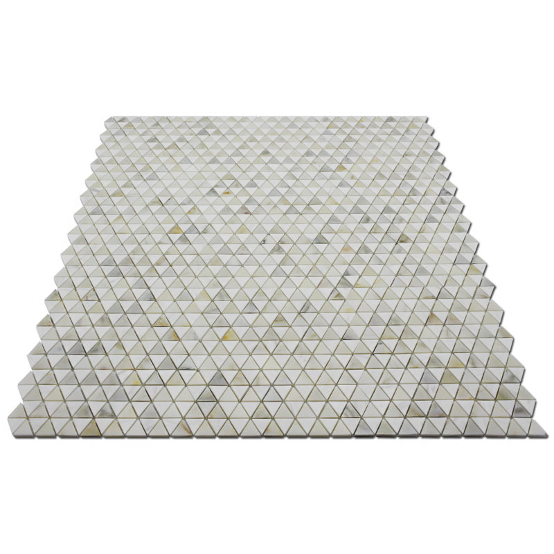 Cordelio 0.38" x 0.38" Marble Mosaic Wall & Floor Tile, White/Calacatta