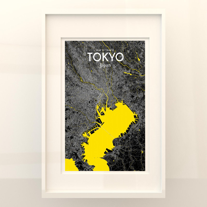 Tokyo City Map in Times 1 Piece Wall Art, 36cm H x 24cm W x 0.05cm D