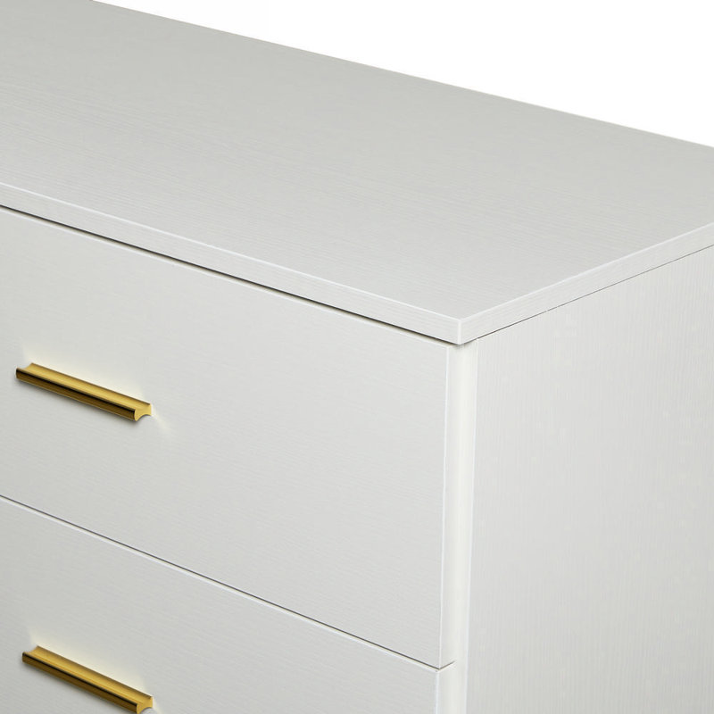 Commode à huit tiroirs, Blanc / Blanc