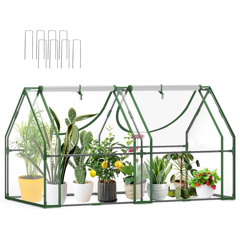 Mini Greenhouse For Outdoors Indoor, Small Greenhouse With Innovative Dual Open Doors, Portable Garden Tent For Plants Protection (Transparent)