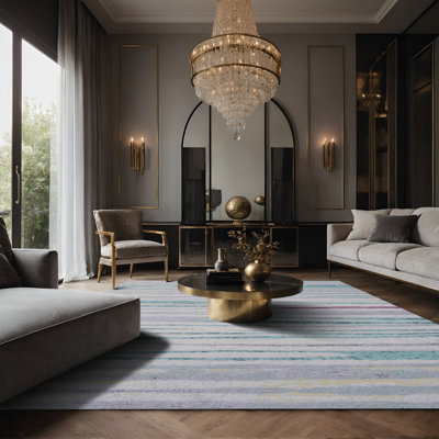 Tapis gris soyeux et moelleux
