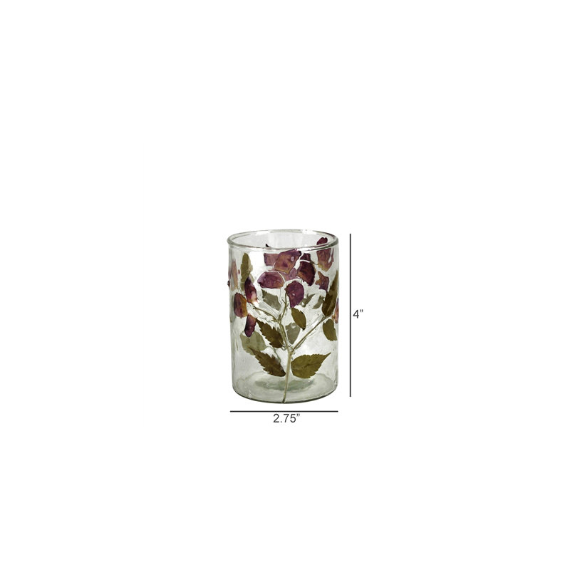 Ouragan en émail, roses - petit, H 4 po x l 2,75 po x P 2,75 po
