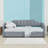 Twin XL Linen Extendable Upholstered Daybed with LED Lighting and Storage Drawers-638918743