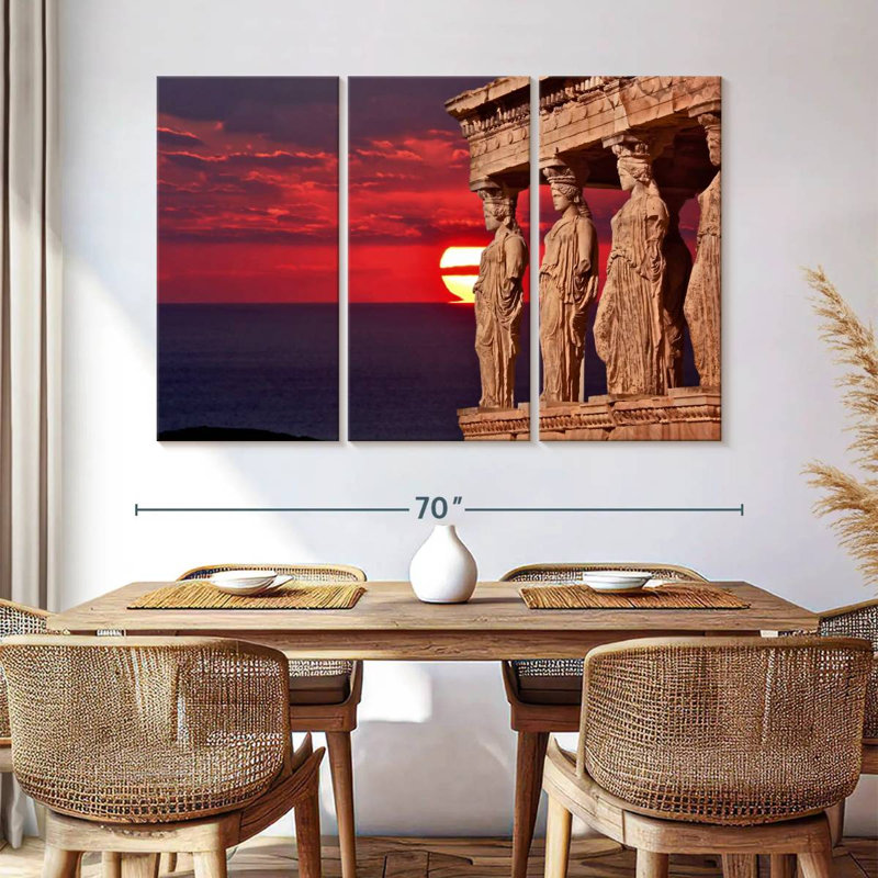 Lilie Caryatids Against Sunset, 42" H x 65" W