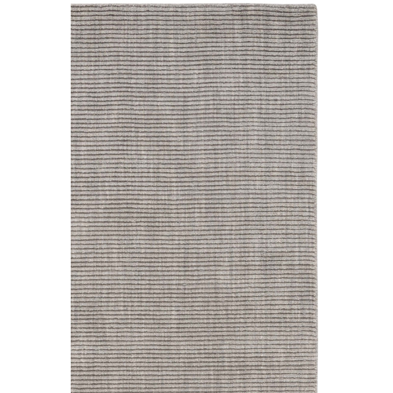 Antiochos Hand Loomed Wool/Cotton Striped Rug in Dark Gray, Rectangle 4' x 6'