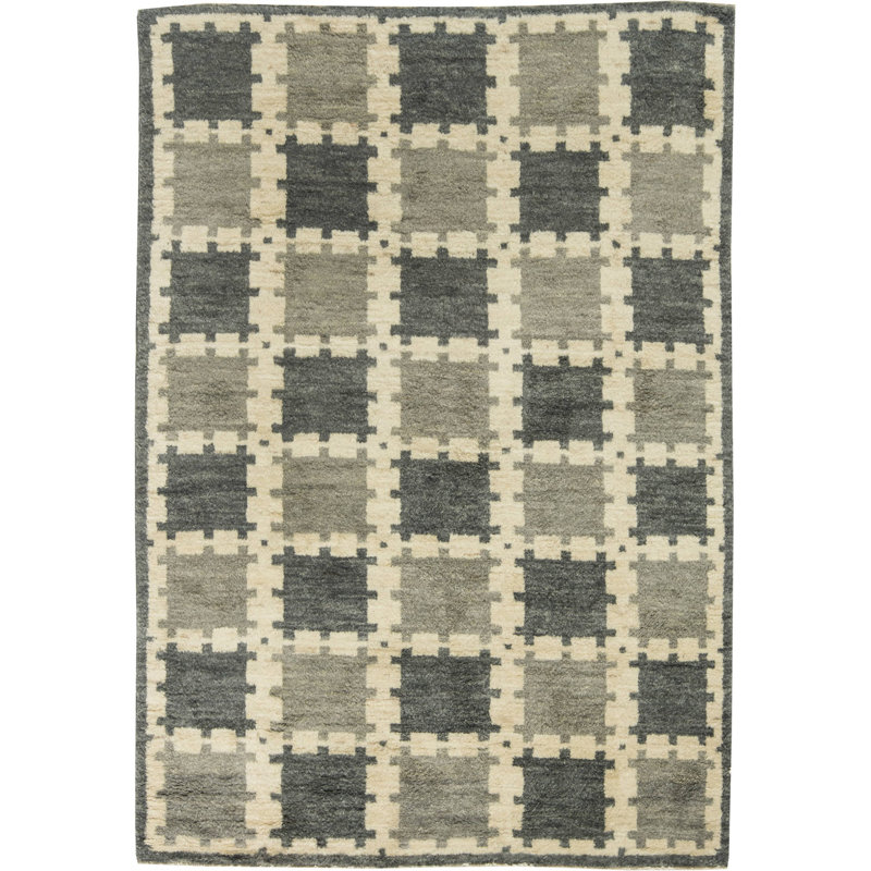 Modern One-of-a-Kind Rectangle 4'10" X 7'1" Hand Knotted Area Rug