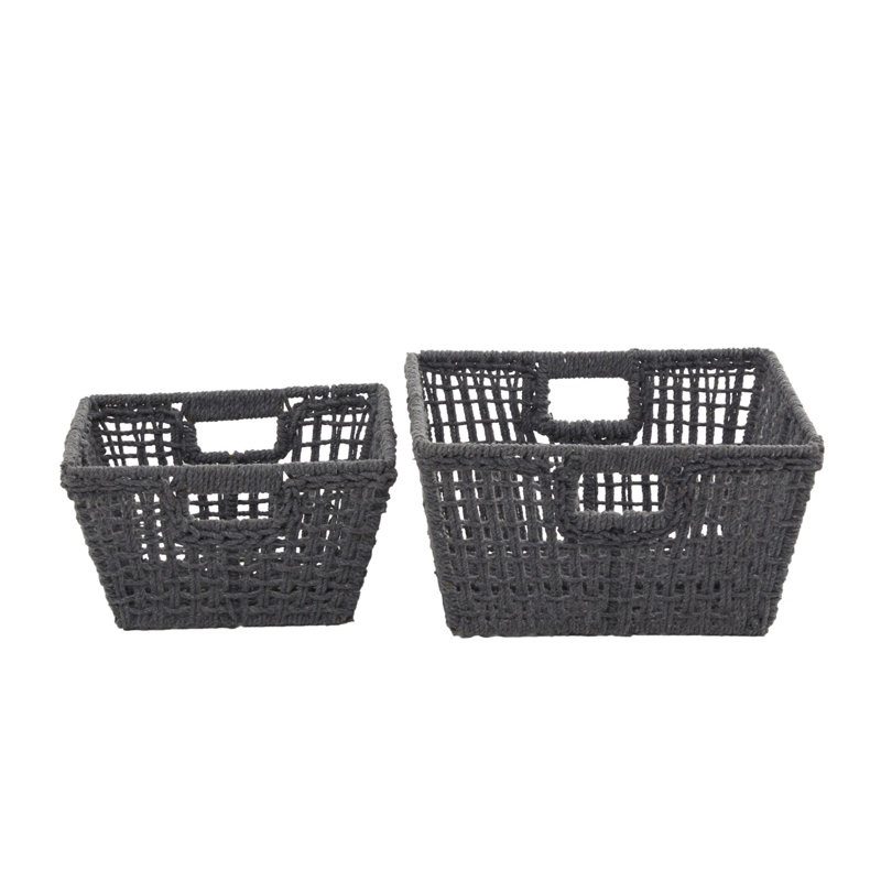 Ensemble de 2 paniers en tissu, gris