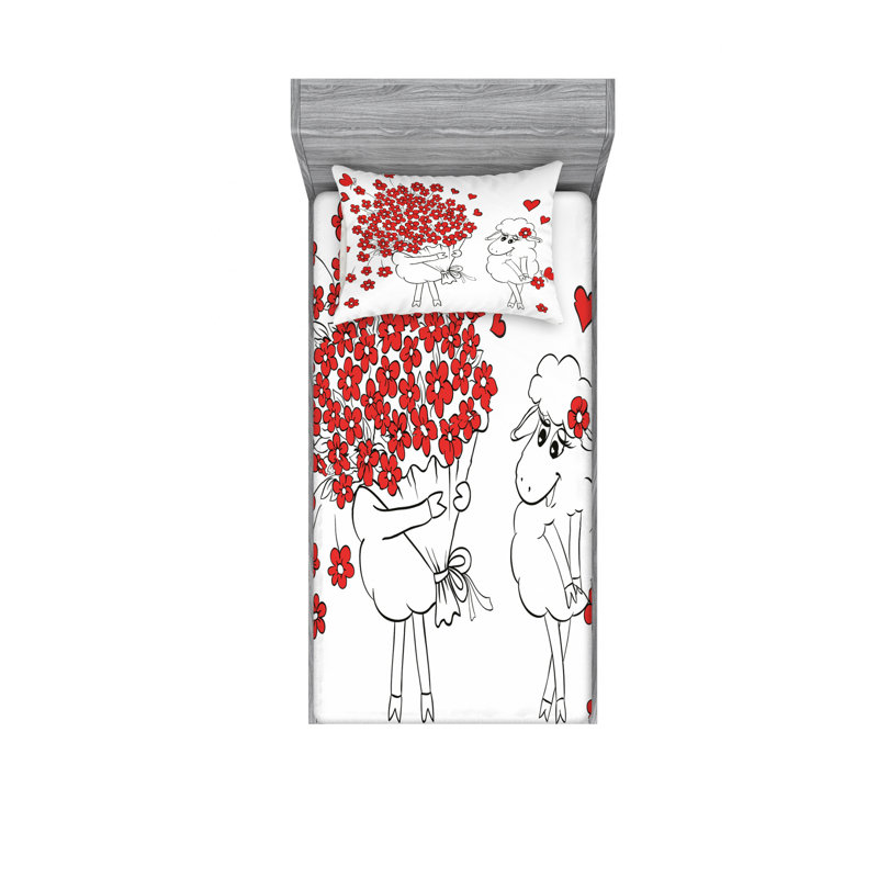 Ensemble de draps Lover Goats, Ensemble de draps pour lit simple avec drap-housse