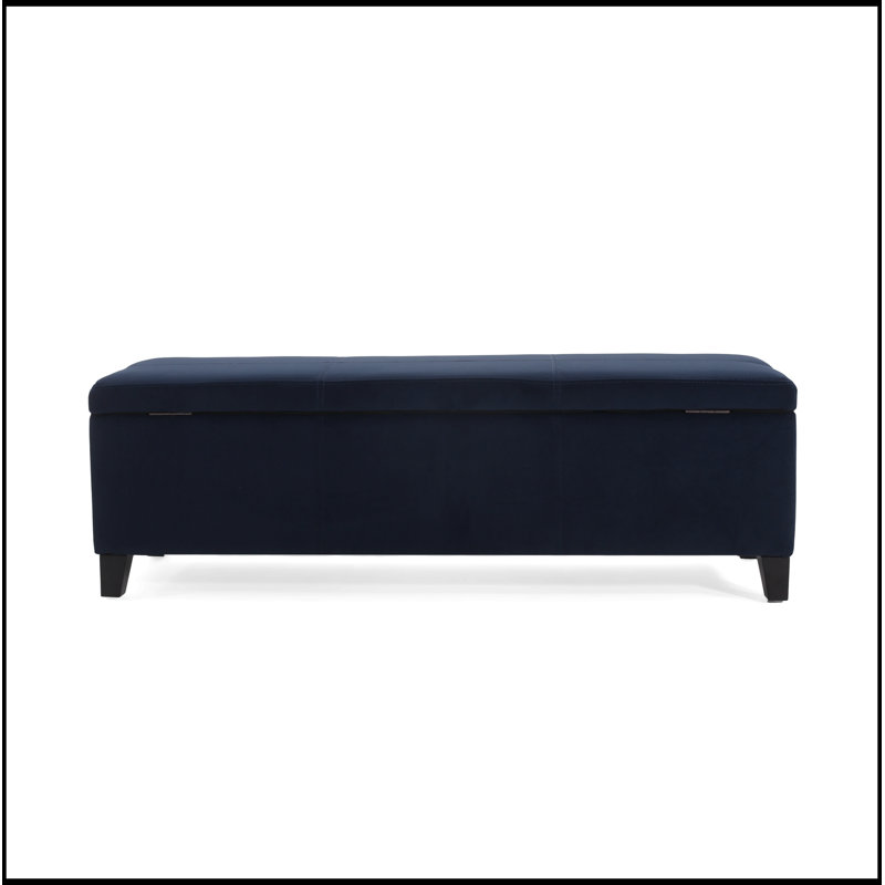 Banc rembourré avec rangement rabattable, Bleu très foncé