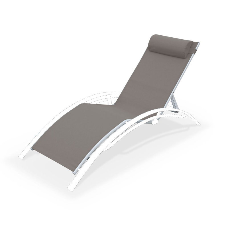 Adeena 167cm Long Single Sun Lounger with Cushions, Brown
