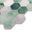 Carreau de mosaïque en verre recyclé hexagonal 10,75 po x 10,12 po-122443375