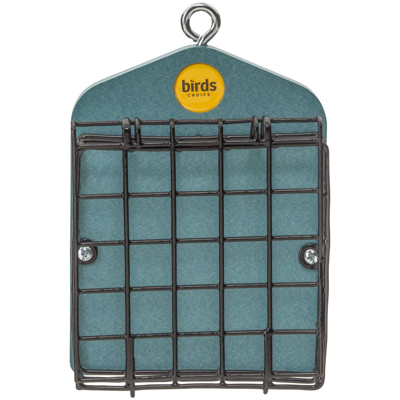 Mangeoire en plastique recyclé à 2 cages Birds Choice 8 po, jaune, Bleu lac