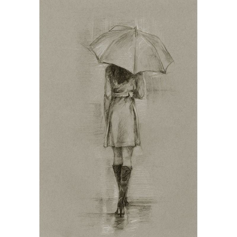 «Rainy Day Rendezvous I», reproduction d'art sur toile, H 12 po x l 8 po