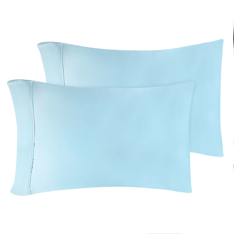 Modal From Beechwood 400 Thread Count Lightweight Cooling Solid Pillowcases, King Pillowcase, Light Blue