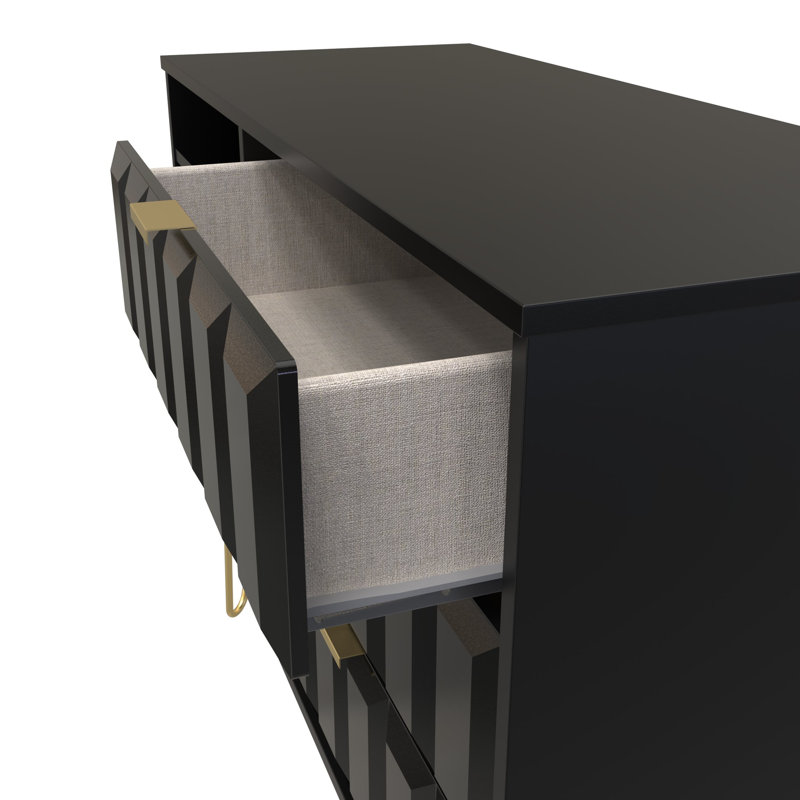 Alcimon 3 Drawer TV Unit, Black