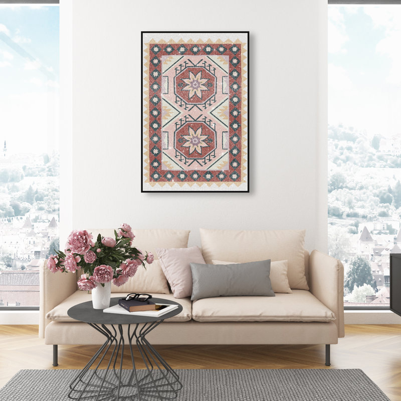 Daylight Damask Print by Oliver Gal, 46"H x 31"W, Black Floater Frame