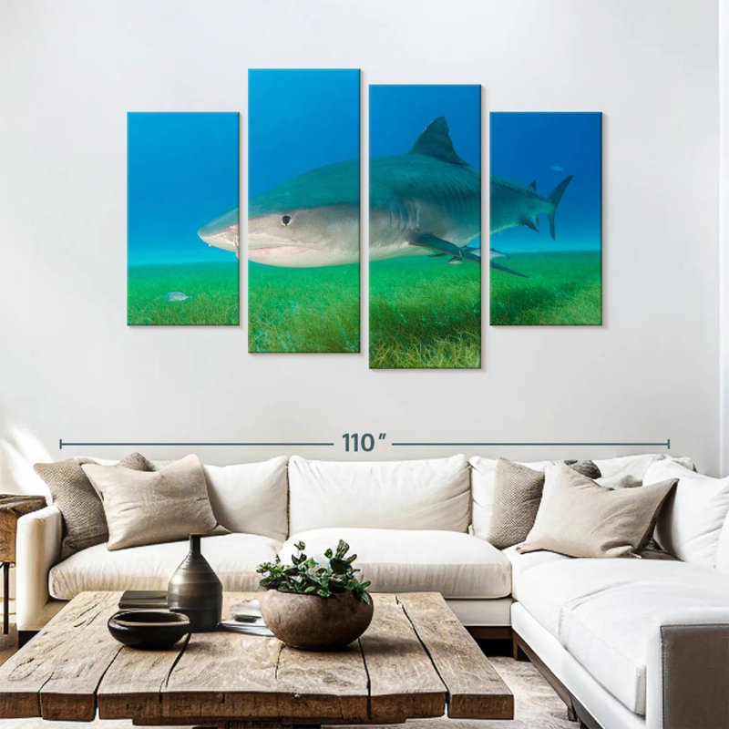 Brampt Tiger Shark On Sea Grass, 54"H x 84"W