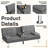 65" Futon Sofa Bed, Faux Leather Convertible Futon Couch with Removable Armrests, Loveseat Futon Sleeper Recliner for Living Room with 2 Cup Holders-648311322